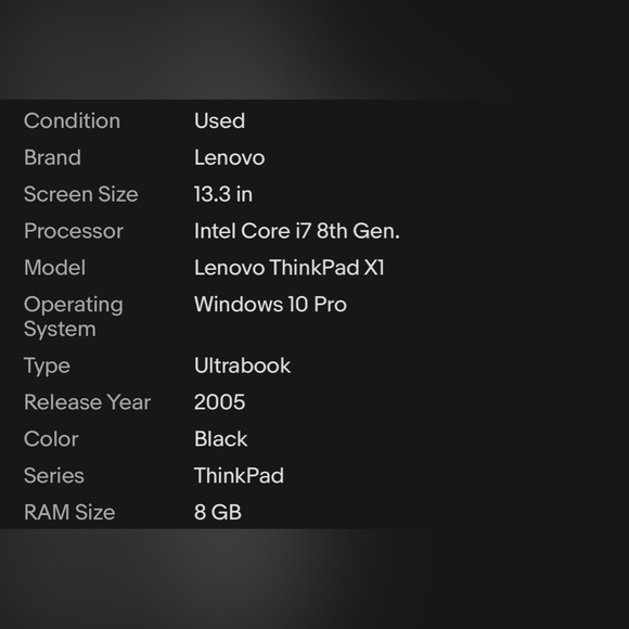 Computer Lenovo ThinkPad X1 Carbon 2nd Gen with Intel Core i7-4600U - Picture 5 of 5